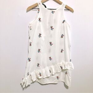 Coco Cabana Dress Women Size Medium White and Floral Sleeveless Shift